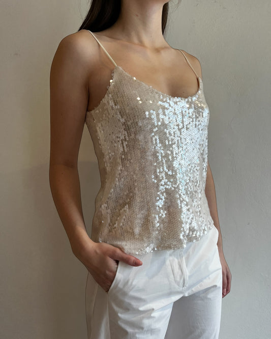 Top con spalline e paillettes R9990056V IMPERIAL