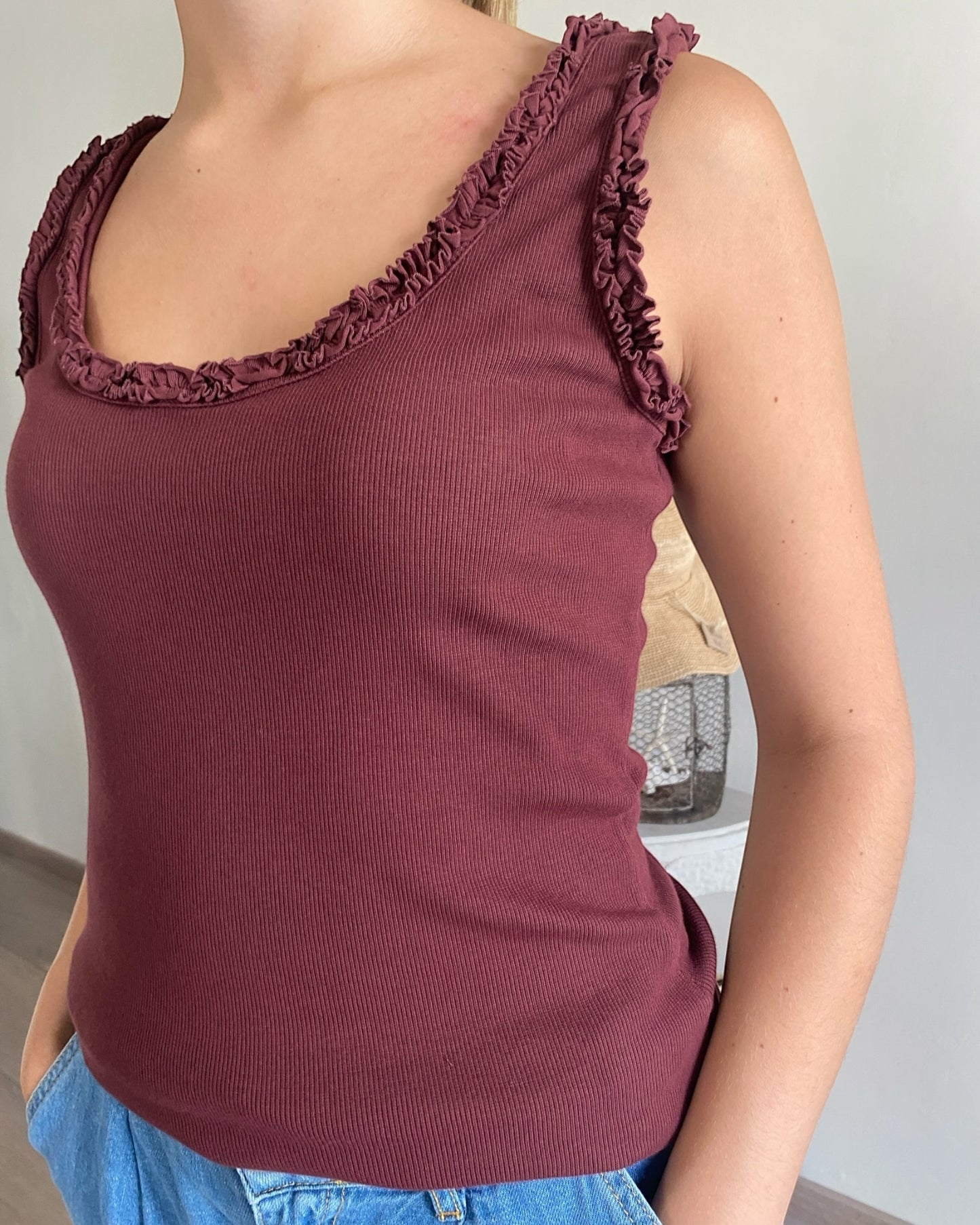 Canotta con ruches art. 720178 CHEAP&CHIC