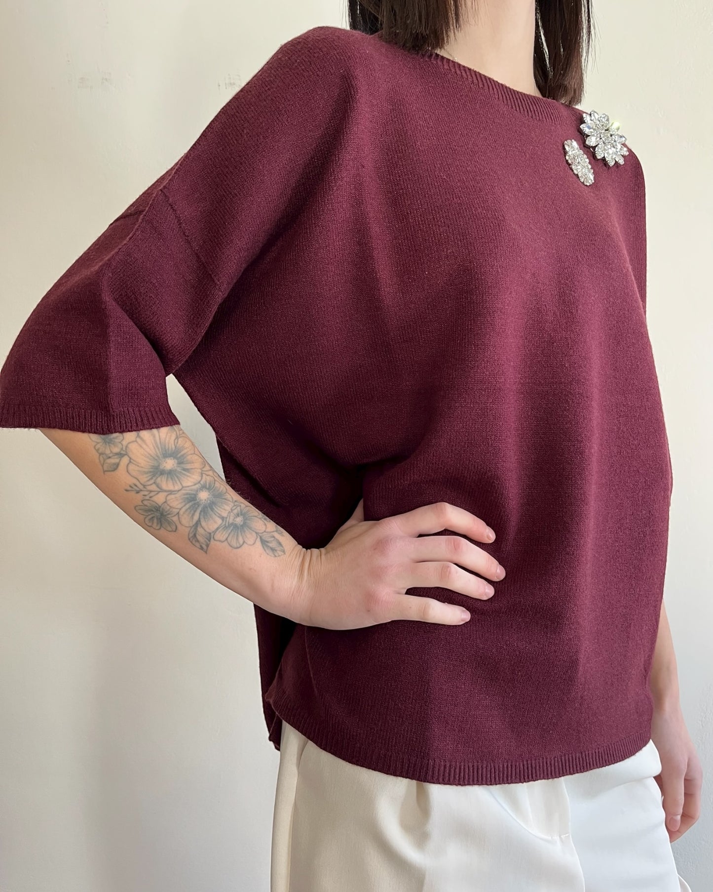 Maglia scatoletta con cabocon art. M833Y136X DIXIE