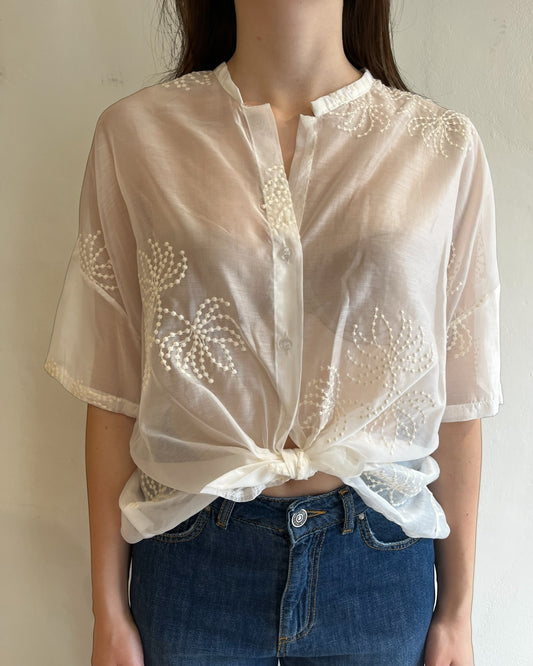 Camicia coreana con ricami art. 51014 CHEAP&CHIC