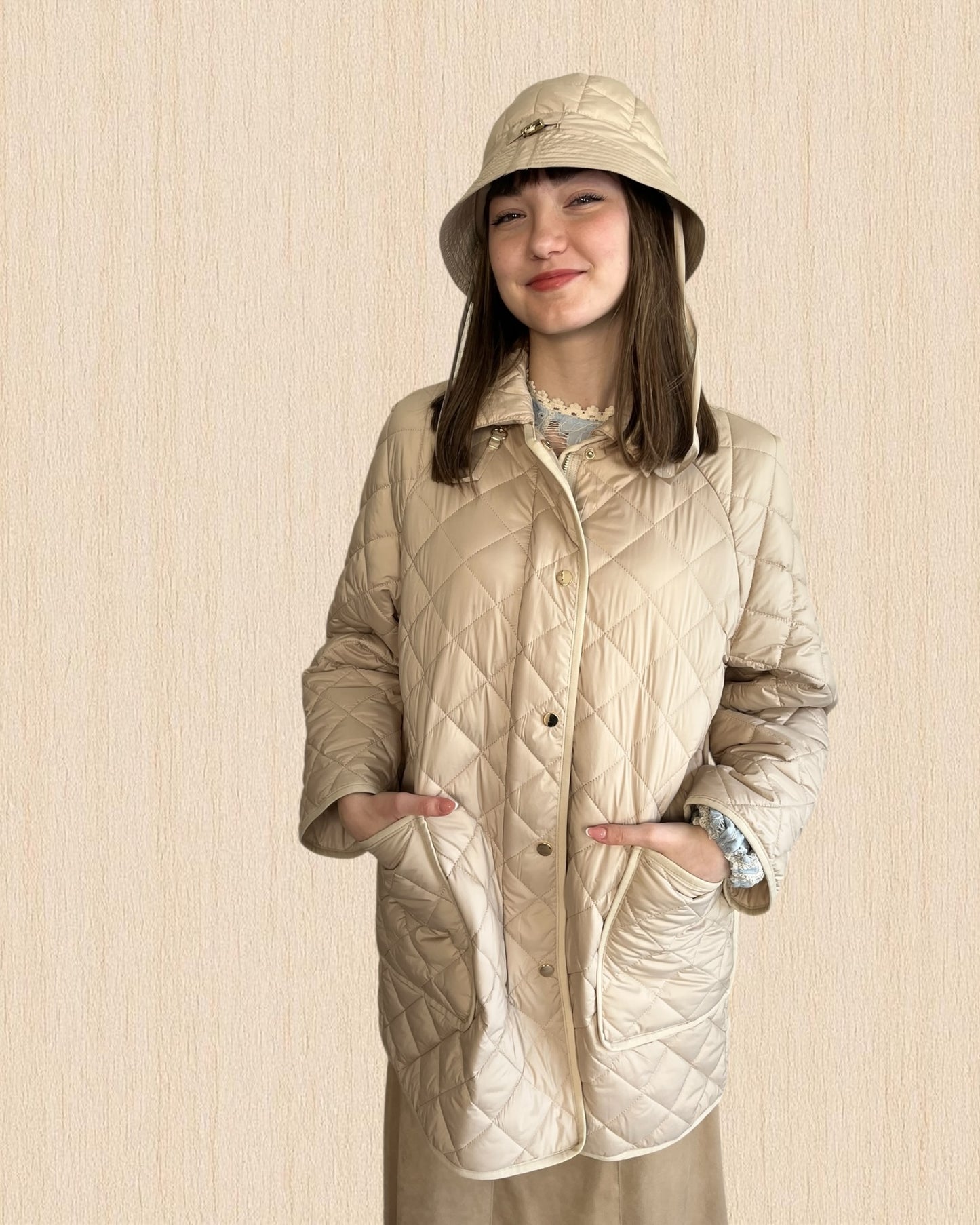 Piumino trapuntato lungo con cappello art. I26L-6006 MOTEL