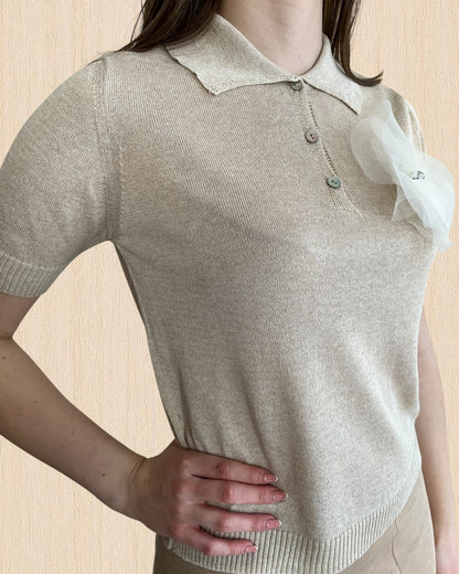 Polo lurex manica corta con spilla art. D90008PE26CAMP TENSIONE IN