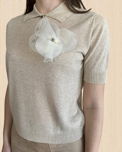 Polo lurex manica corta con spilla art. D90008PE26CAMP TENSIONE IN