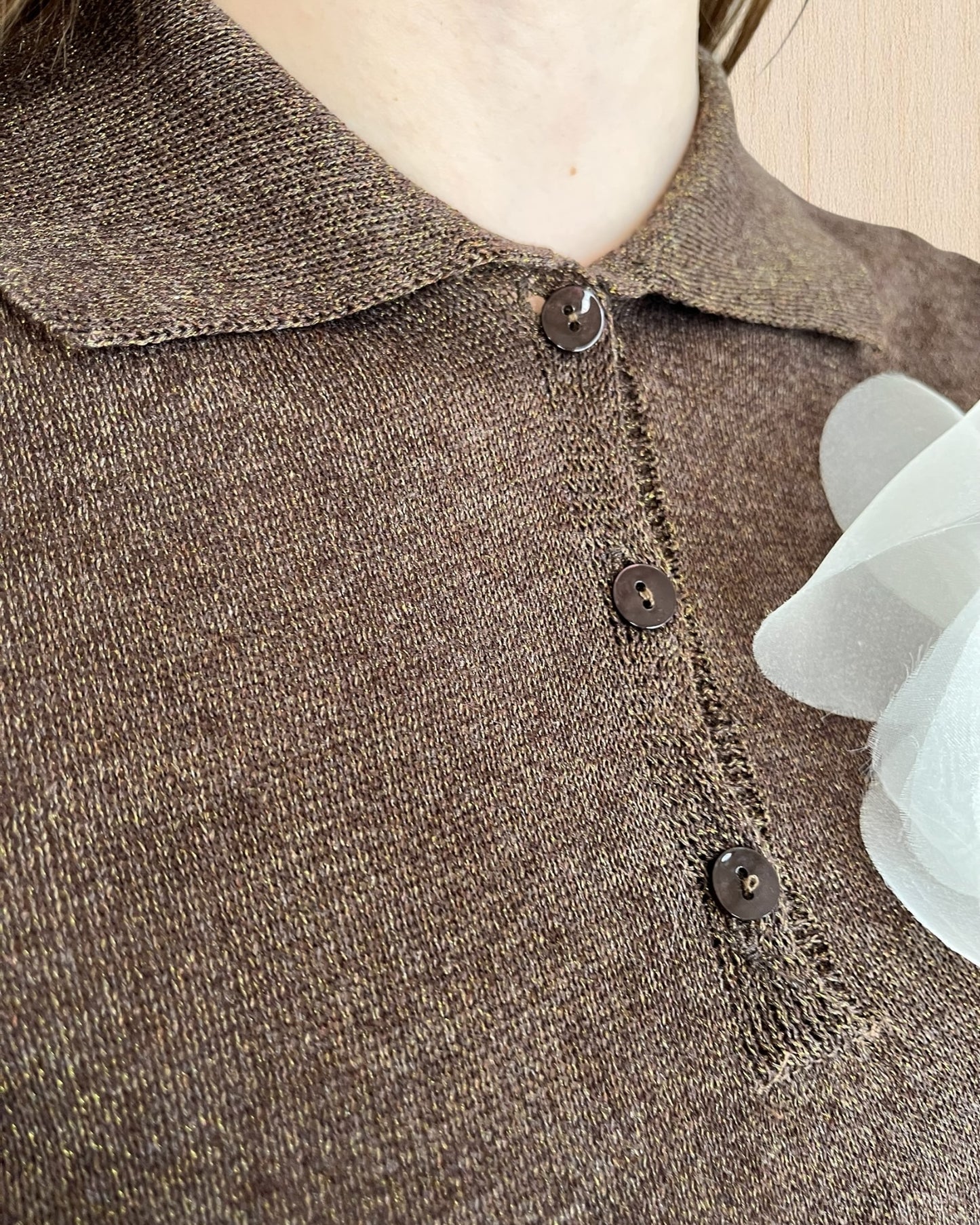 Polo lurex manica corta con spilla art. D90008PE26CAMP TENSIONE IN