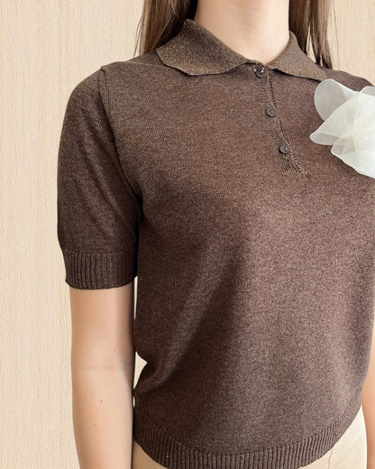 Polo lurex manica corta con spilla art. D90008PE26CAMP TENSIONE IN