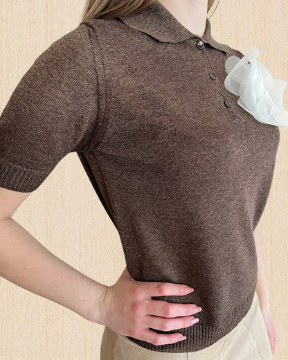 Polo lurex manica corta con spilla art. D90008PE26CAMP TENSIONE IN