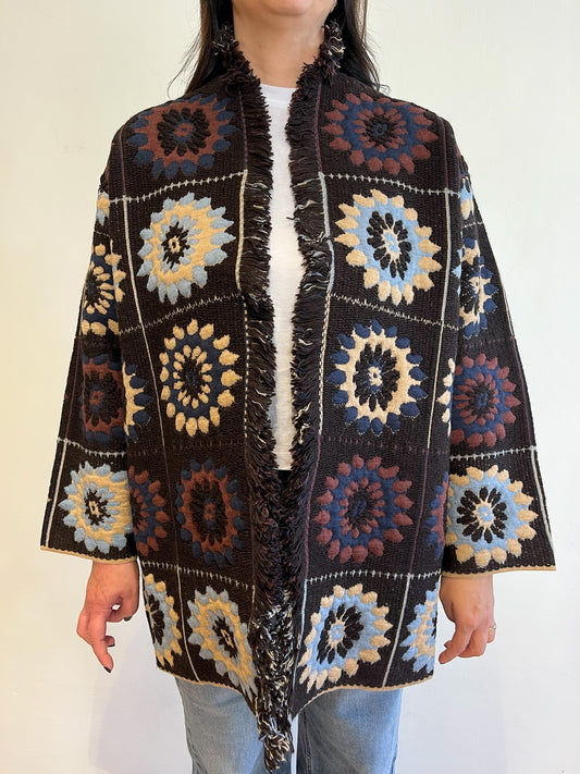 Cardigan lungo in fantasia art RI8LS1 KING KONG