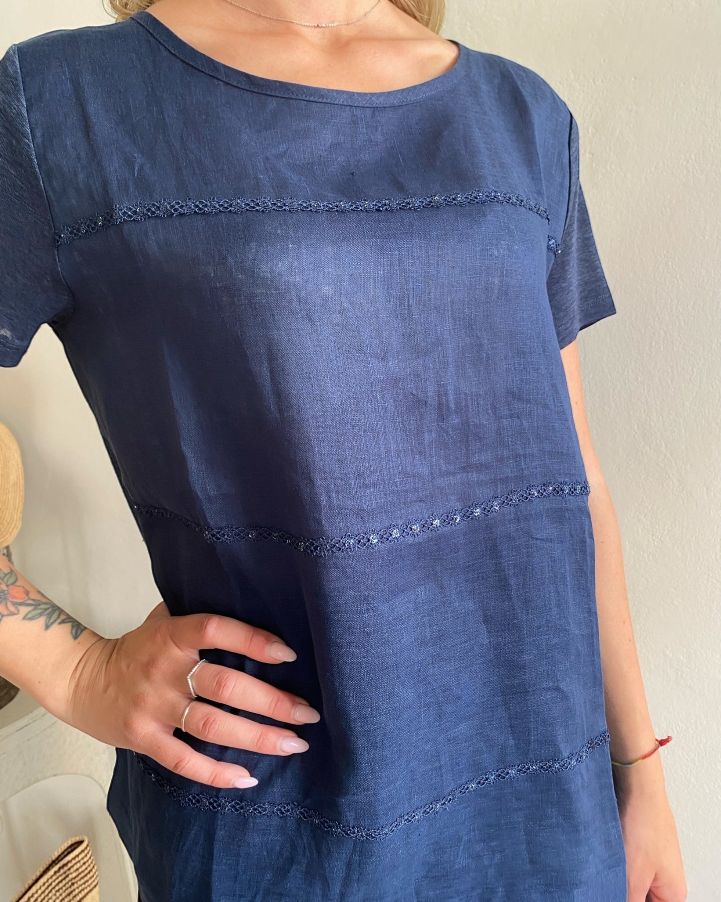 T-shirt con ricami art. 251F1168 FLEURS D’ANIS