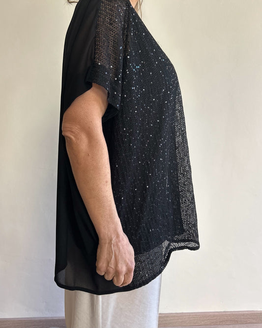 Blusa funky con paillettes art. L7XBE MALAGA Lola by SANDRO FERRONE