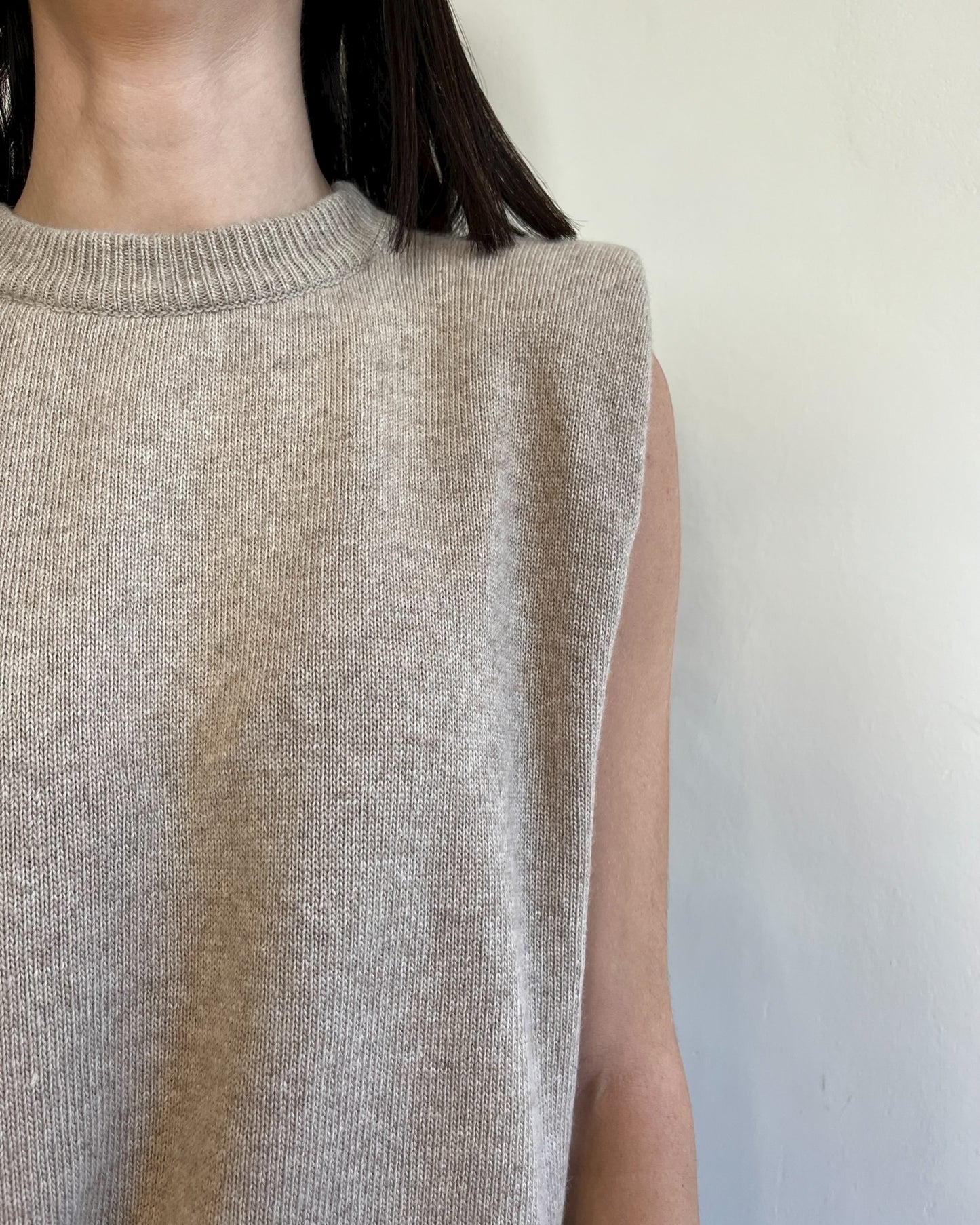 Gilet misto lana con spalline art D80088 TENSIONE IN