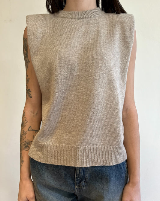 Gilet misto lana con spalline art D80088 TENSIONE IN