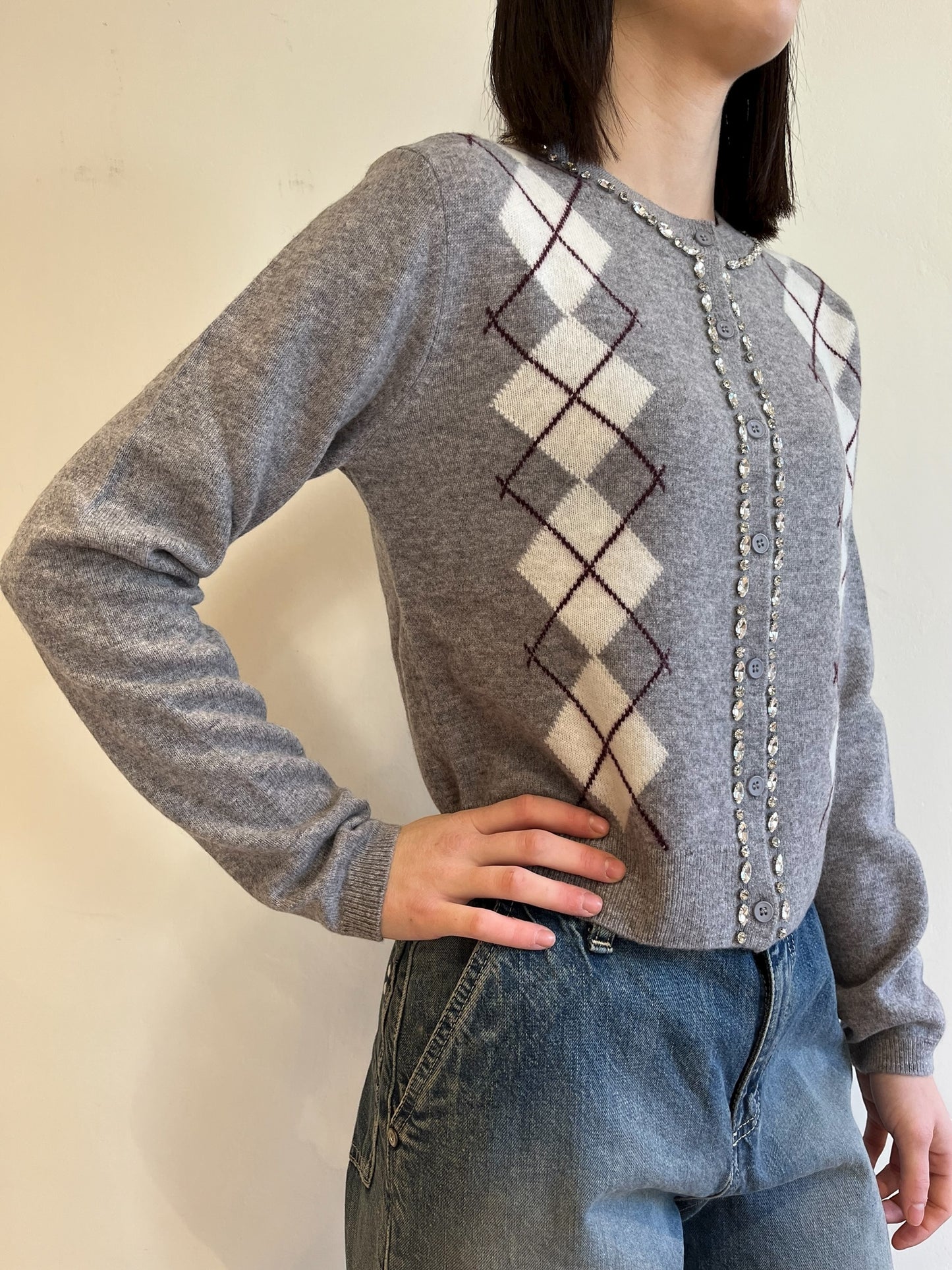 Cardigan con rombi e cabocon art. I25/WL1048 MOTEL