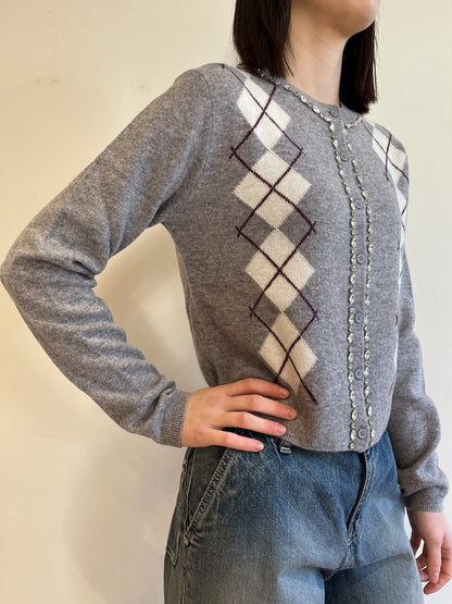 Cardigan con rombi e cabocon art. I25/WL1048 MOTEL