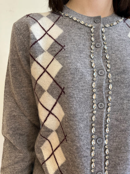 Cardigan con rombi e cabocon art. I25/WL1048 MOTEL