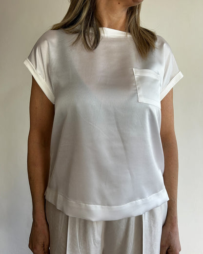 T-shirt raso con taschino art. S7XBE MOSS SANDRO FERRONE