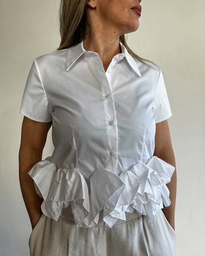 Camicia crop con volant art. S14XBE BOTTICELLI SANDRO FERRONE