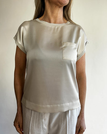 T-shirt raso con taschino art. S7XBE MOSS SANDRO FERRONE