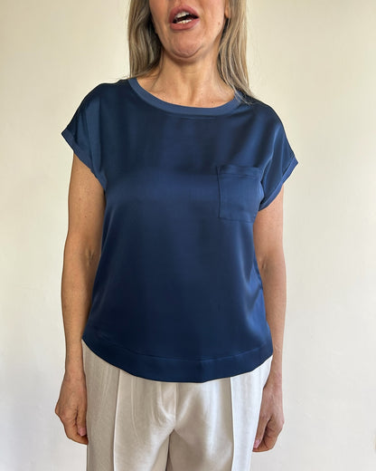 T-shirt raso con taschino art. S7XBE MOSS SANDRO FERRONE