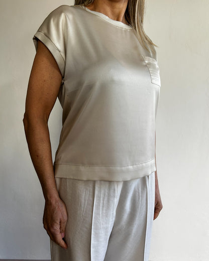 T-shirt raso con taschino art. S7XBE MOSS SANDRO FERRONE