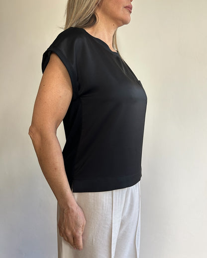 T-shirt raso con taschino art. S7XBE MOSS SANDRO FERRONE