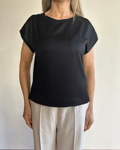 T-shirt raso con taschino art. S7XBE MOSS SANDRO FERRONE