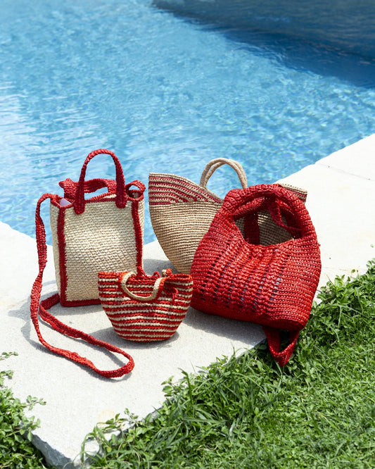 Borsa in rafia rettangolare con tracolla LEA LIMAIA