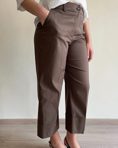 Pantalone cropped in cotone con risvolto art. L15XBF NOEMI Lola by Sandro FERRONE