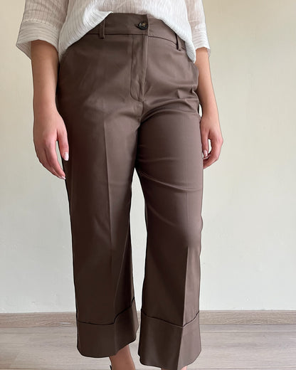Pantalone cropped in cotone con risvolto art. L15XBF NOEMI Lola by Sandro FERRONE