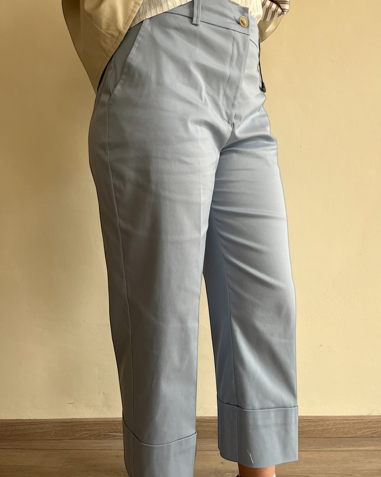 Pantalone cropped in cotone con risvolto art. L15XBF NOEMI Lola by Sandro FERRONE