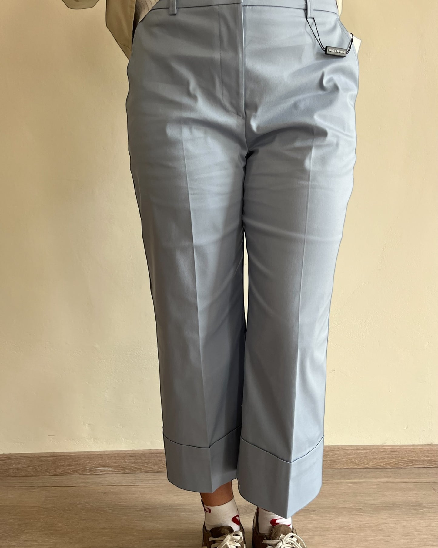 Pantalone cropped in cotone con risvolto art. L15XBF NOEMI Lola by Sandro FERRONE