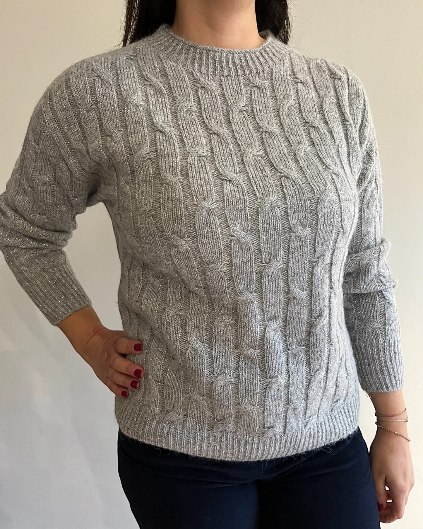 Maglia trecce e lurex art. 4365 CARLA FERRONI