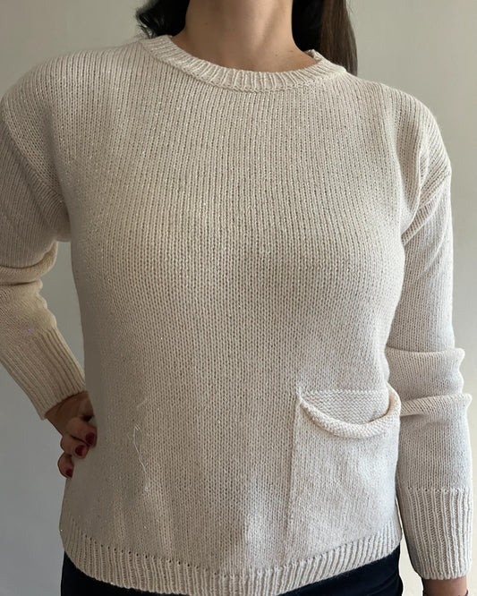 Maglia girocollo mini paillettes con taschino art. 10401 SUERTE