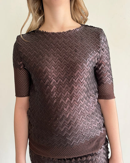 Top con paillettes art. S26T121CAMP TENSIONE IN