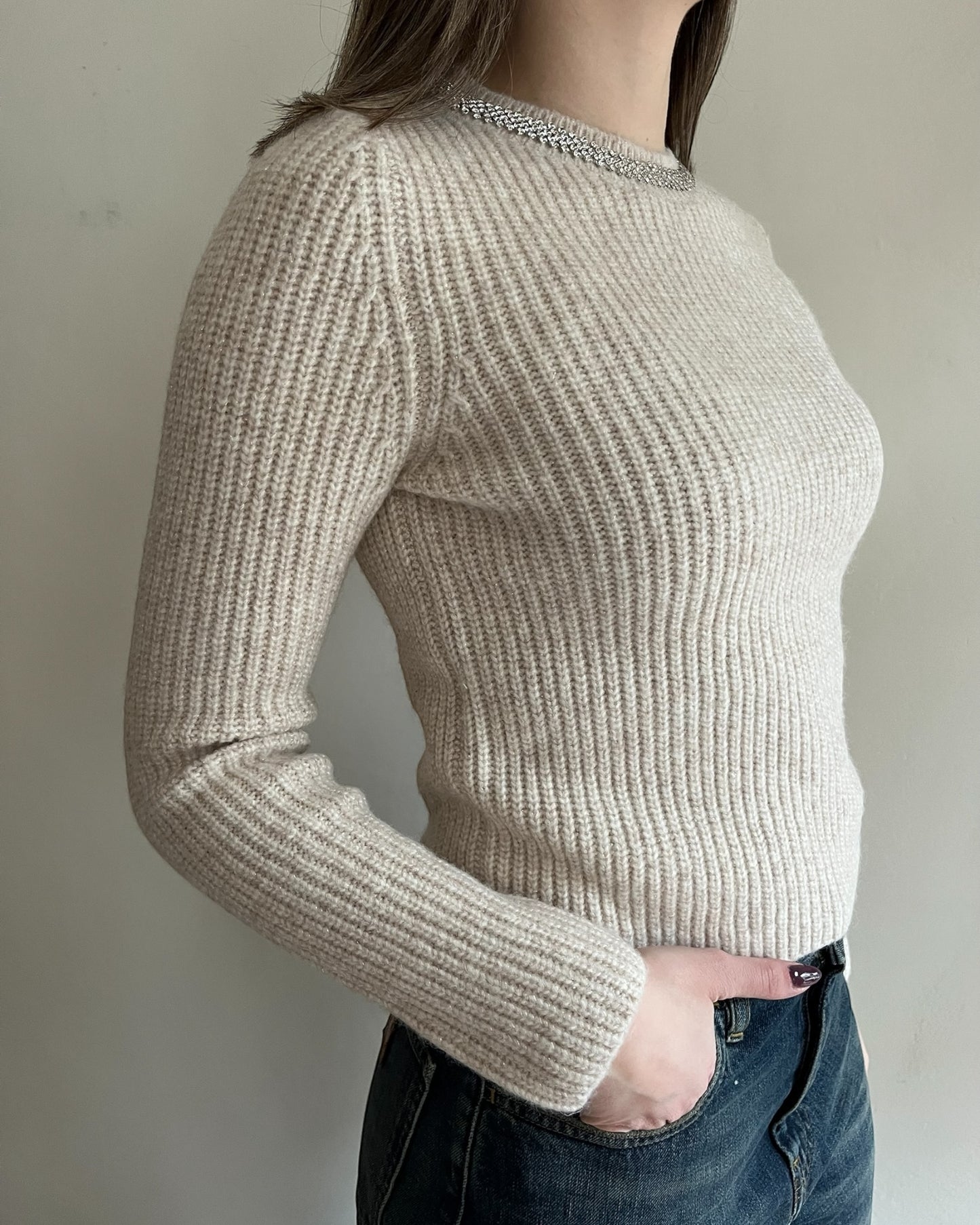 Maglia con cabochon girocollo art. 255C1226 ANIS COLLECTION