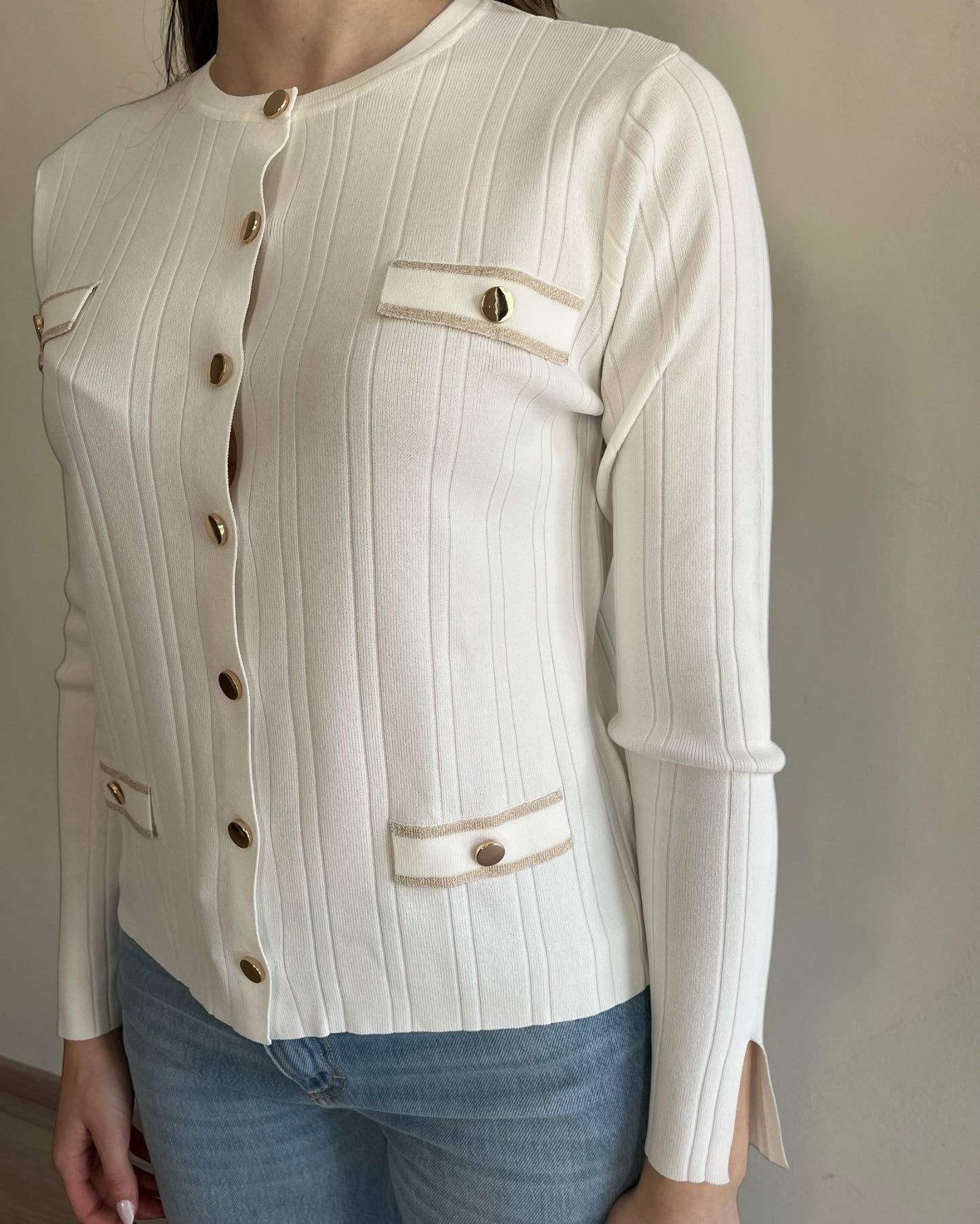 Cardigan con bottoni oro art. 526054 D.M.G.