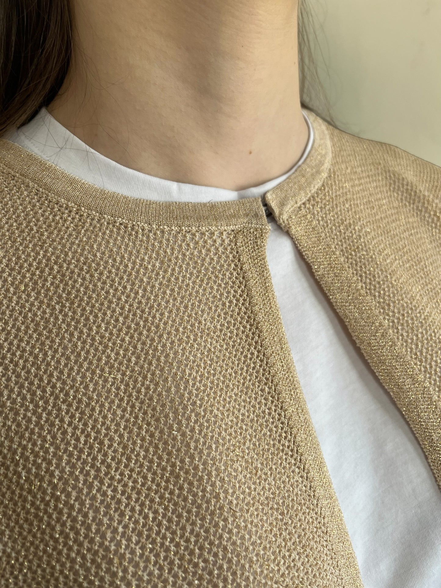 Cardigan traforato lurex art.MA149090 CLARIN SHAVIEN