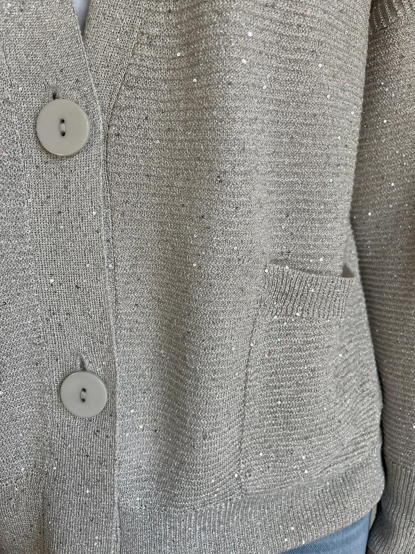 Cardigan lurex scollo V art. 261W1312 ANIS