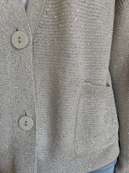 Cardigan lurex scollo V art. 261W1312 ANIS
