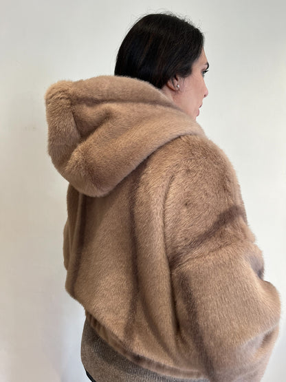 Ecopelliccia bomber con cappuccio art. JLYV0589 CHEAP&CHIC