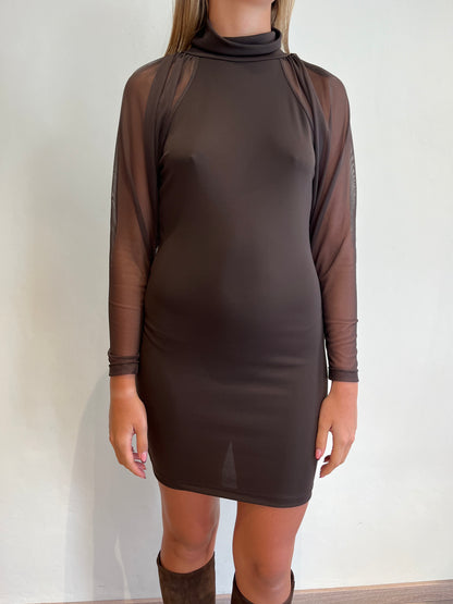 Abito maniche tulle art. TF2126 VICOLO