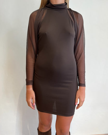 Abito maniche tulle art. TF2126 VICOLO