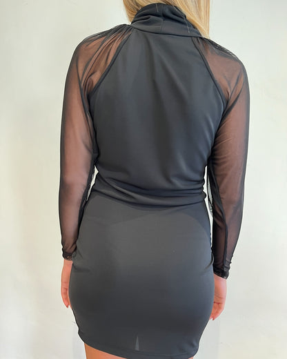 Abito maniche tulle art. TF2126 VICOLO