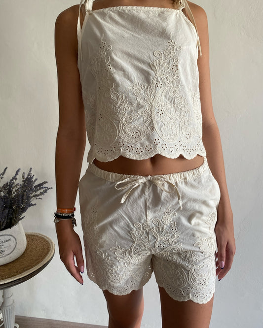 Set top e shorts in pizzo art.R782W086 DIXIE