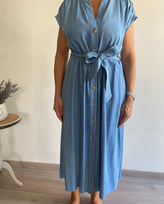 Abito chemisier effetto Denim art. S15XBE GLASSA SANDRO FERRONE