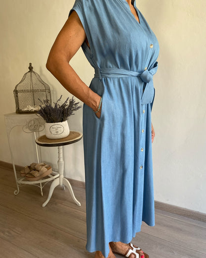 Abito chemisier effetto Denim art. S15XBE GLASSA SANDRO FERRONE