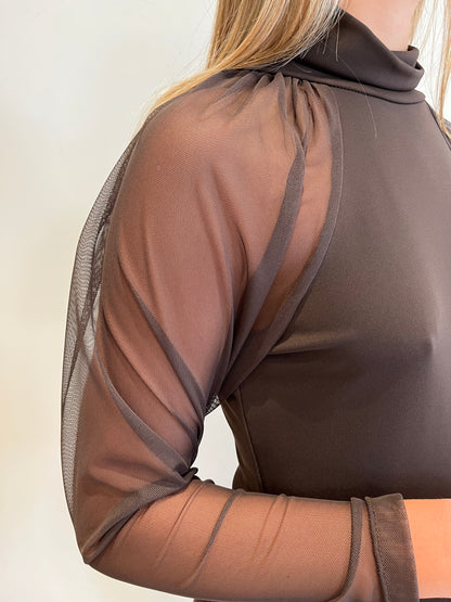 Abito maniche tulle art. TF2126 VICOLO