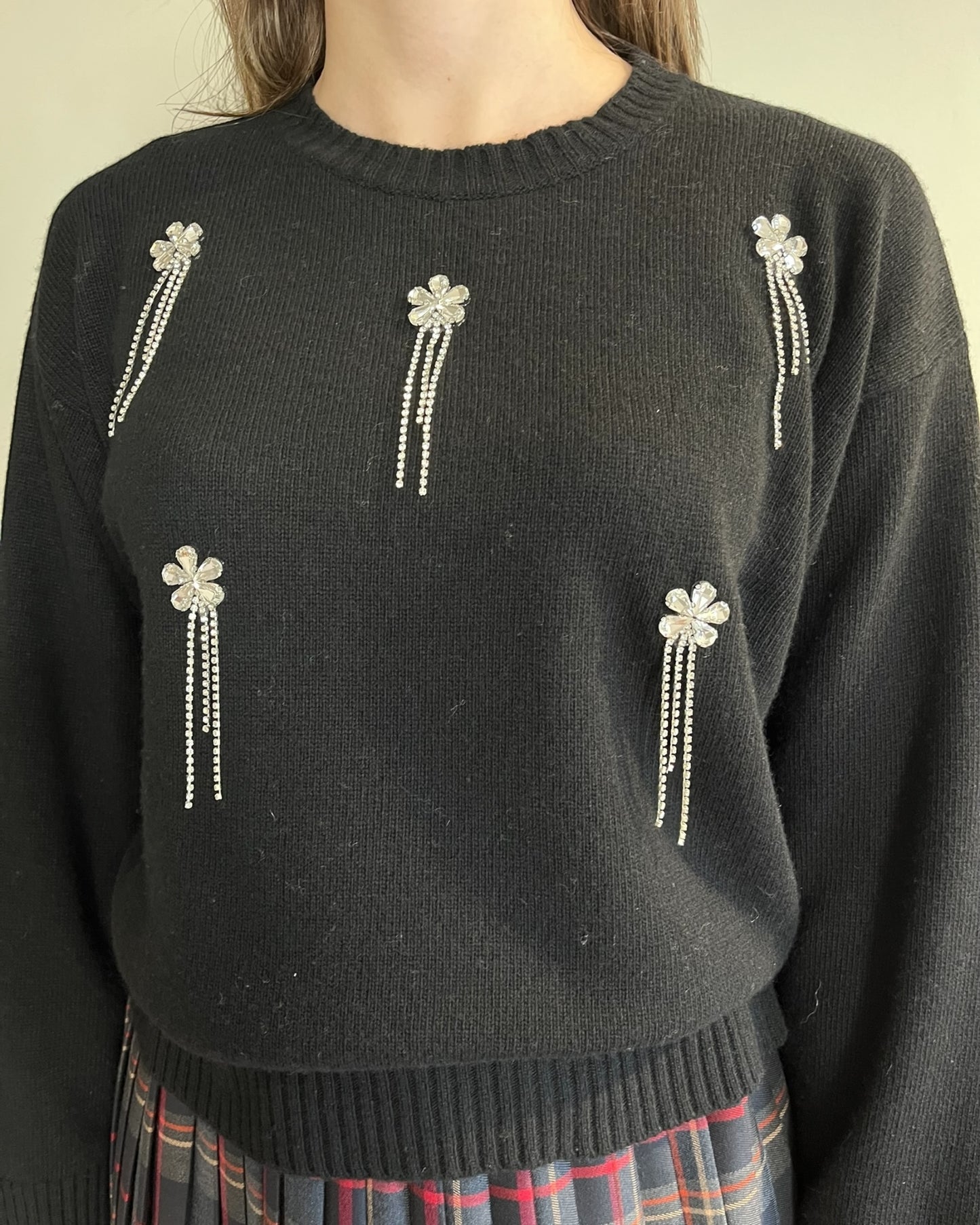 Maglia con cabochon fiori art. 77380F VICOLO