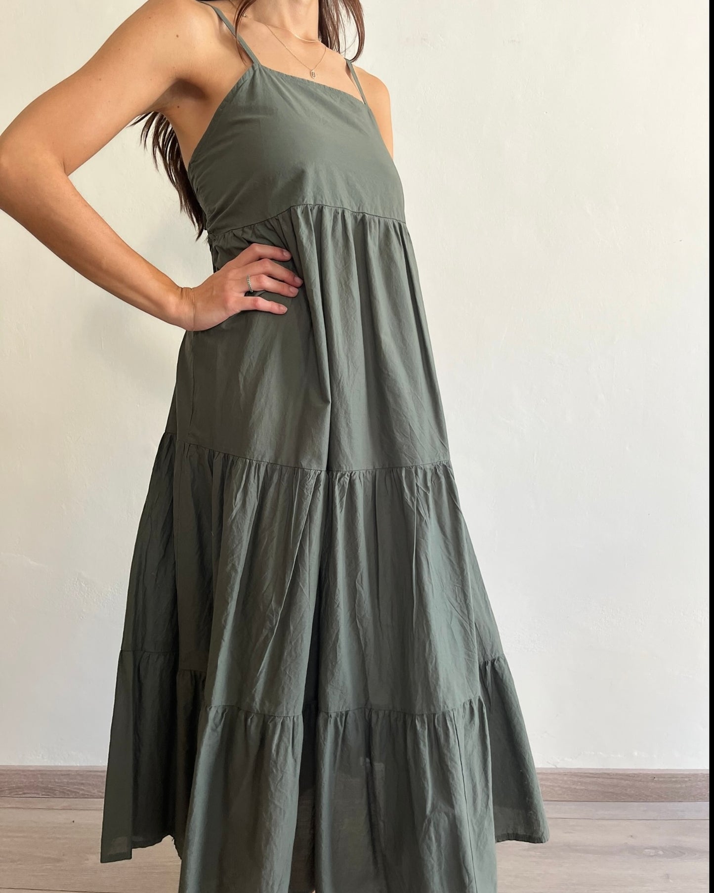 Maxi abito a balze con fiocco art.13897