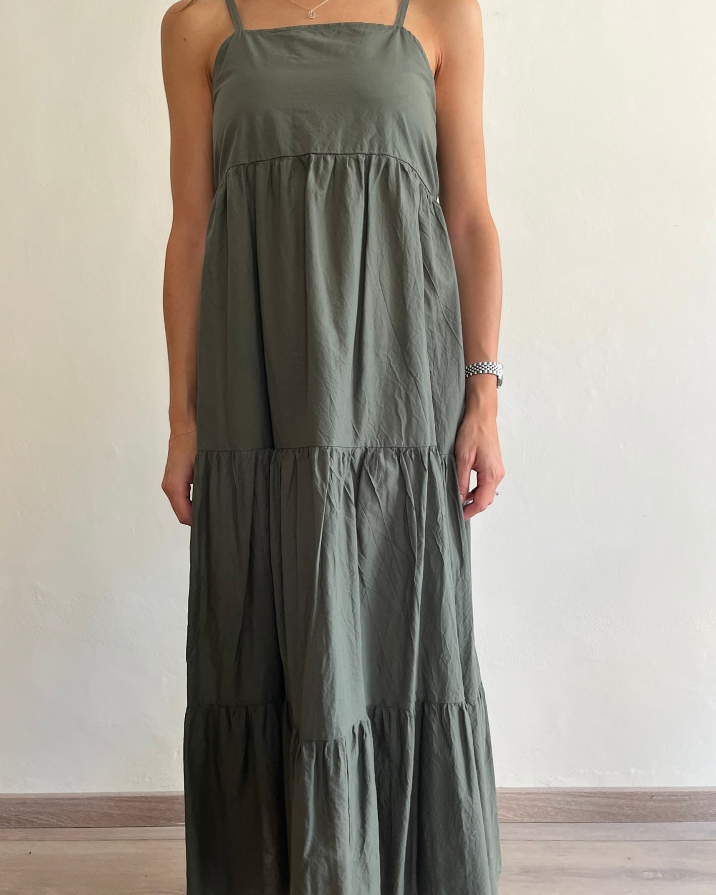 Maxi abito a balze con fiocco art.13897