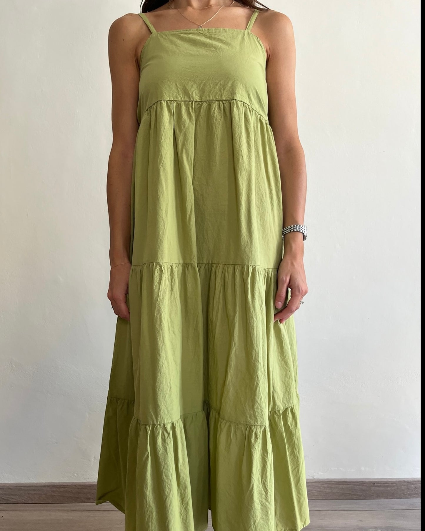 Maxi abito a balze con fiocco art.13897